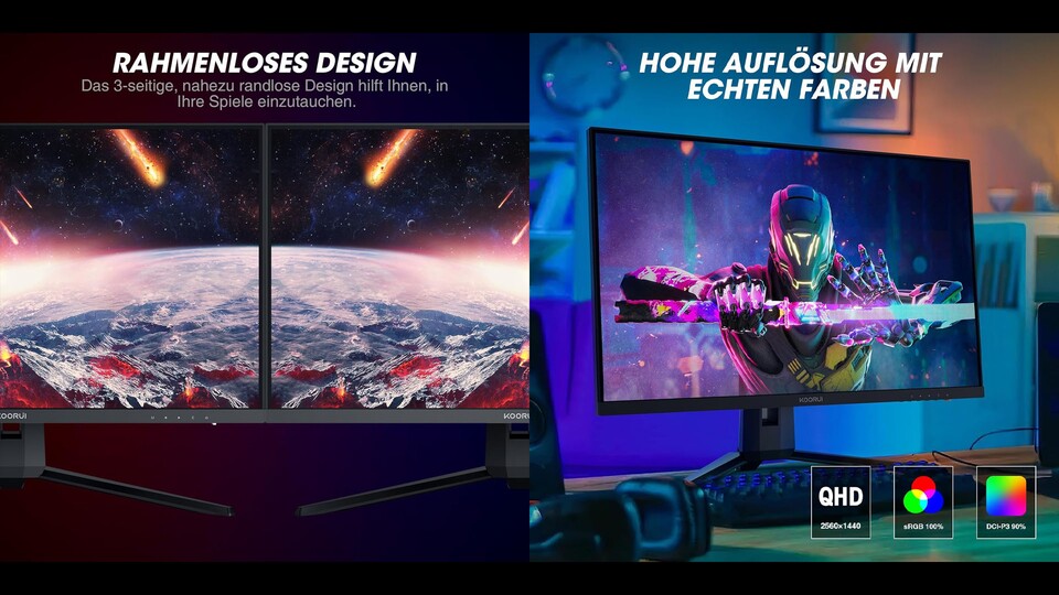 Die schmalen Ränder machen dieses Display ideal für Multi-Monitor-Setups.