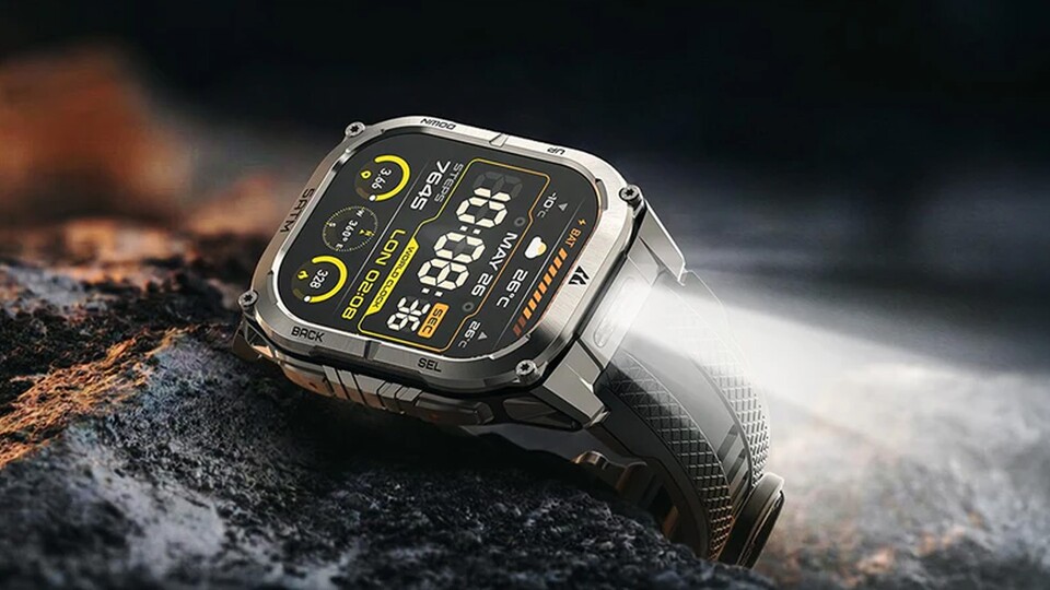 Mit Walkie-Talkie und echter LED-Lampe wird die Smartwatch habt ihr ein echtes Survival-Werkzeug für draußen.