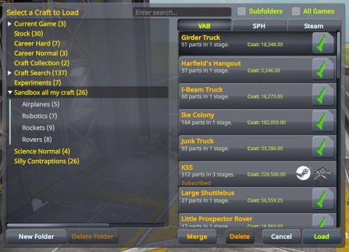Neue Suchoptionen stehen mit Patch 1.12 für KSP zur Verfügung.