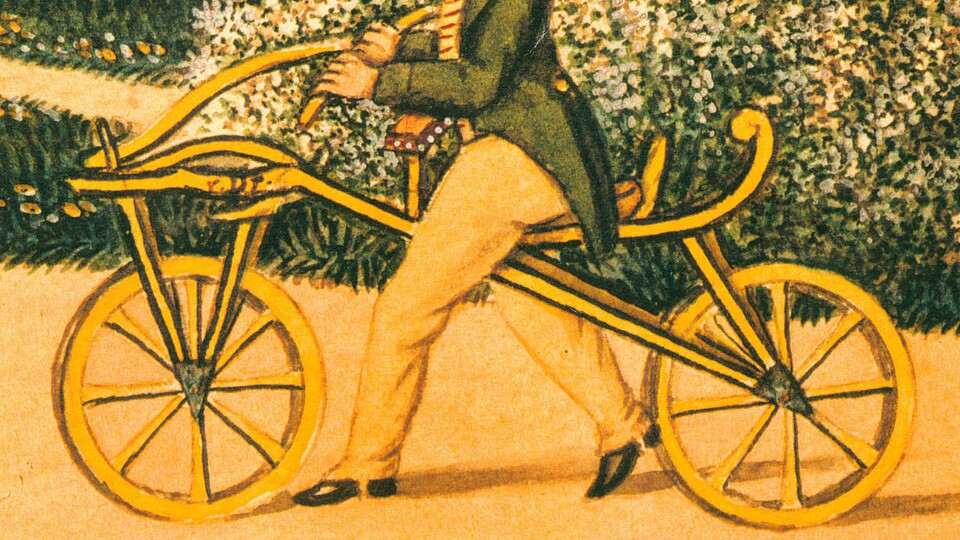 Das Vorbild des Fliz-Bike in Form der Laufmaschine von Karl Drais (Bildquelle: Wikipedia)