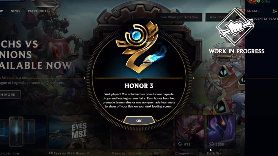 League of Legends schaut sich beim Honor-System einiges bei Blizzard ab.