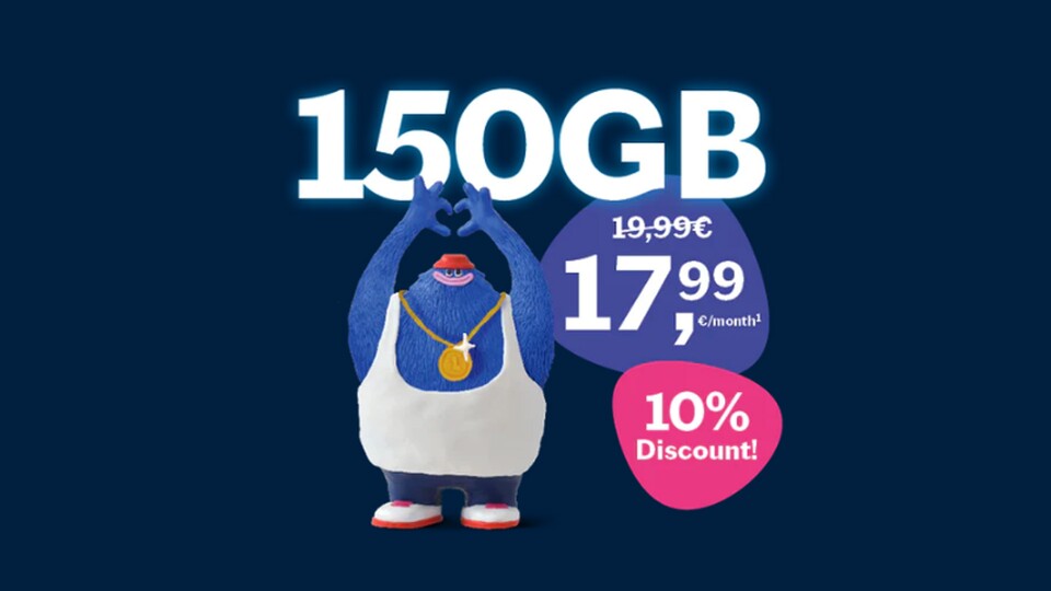 Hier bekommt ihr unglaubliche 150 GB Datenvolumen für nicht mal ganze 18€!