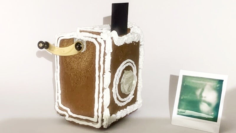 A working instant camera made of gingerbread and sugar glass: Was it delicious?  (Image: Dmitri Tscherbadji)