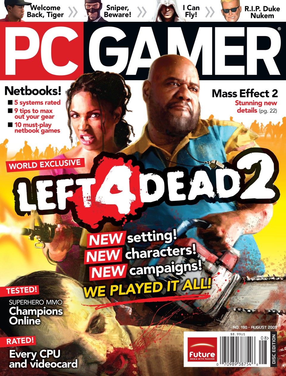August-Cover des US-Magazin PC Gamer