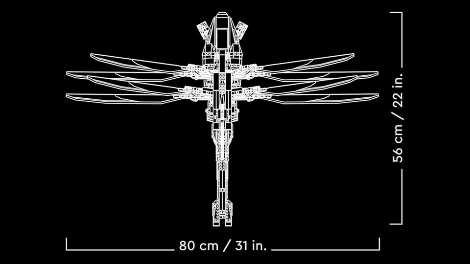 Der Ornithopter ist zwar nicht klein, kann sich aber wie im Film platzsparend zusammenfalten – und zwar ganz ohne Umbauen!