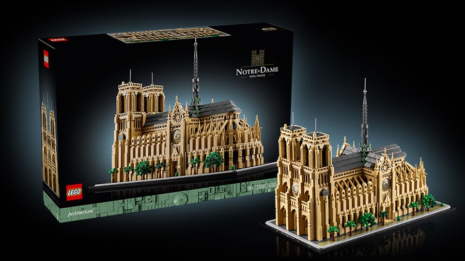 Die Kathedrale von Notre-Dame kommt in der gewohnten LEGO-Box ohne Schnickschnack.