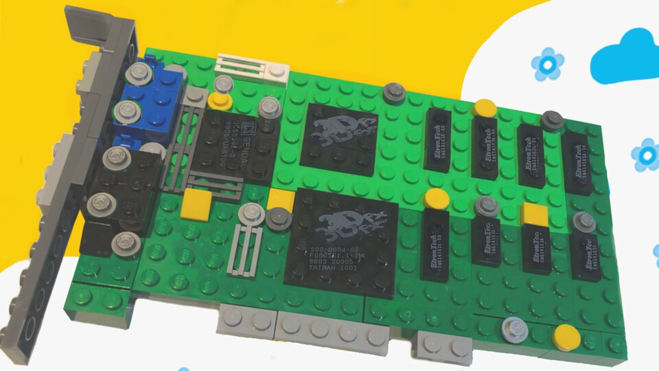 Die LEGO 3dfx Voodoo kommt dem Original im Bild unten durchaus nahe. (Bildquelle: LEGO Ideas)