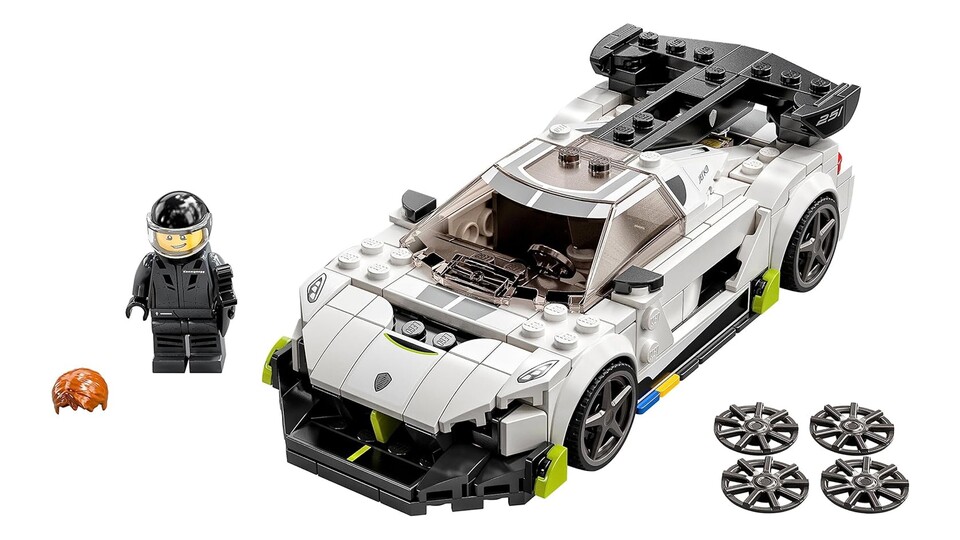 Im Lieferumfang des kleinen LEGO Jesko befindet sich die Speed Champion-typische Minifigur.