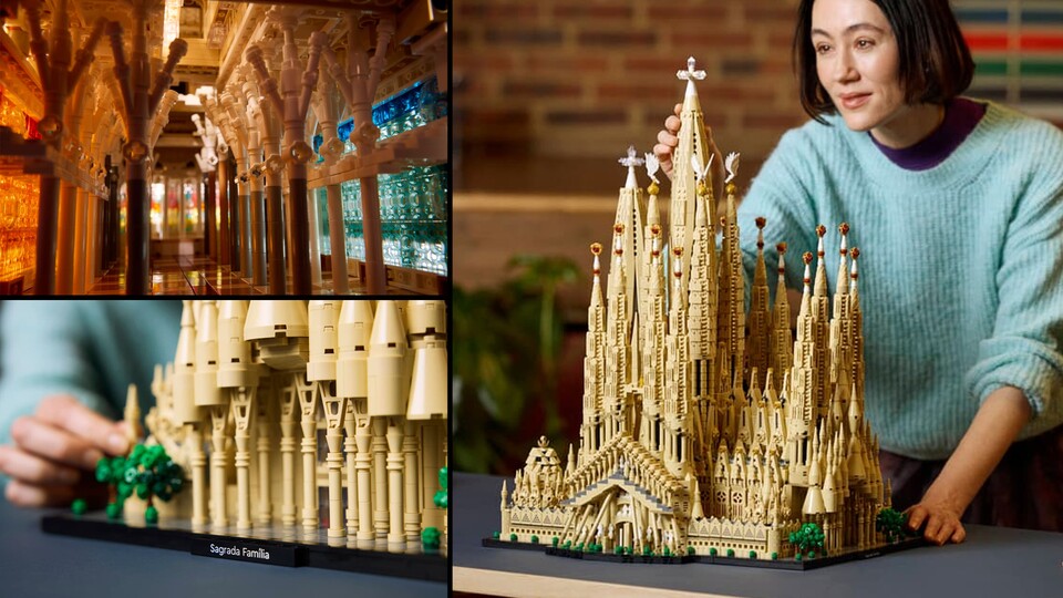 Die Sagrada Família von LEGO wird ein ganz schön großer Klotz – mit schicker Innenarchitektur.