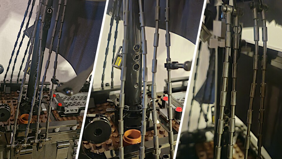 Hier könnt ihr sehen, wie die Spanngurte durch den fehlenden Zug eine eigene Form bilden. In echt sieht es schlimmer aus.