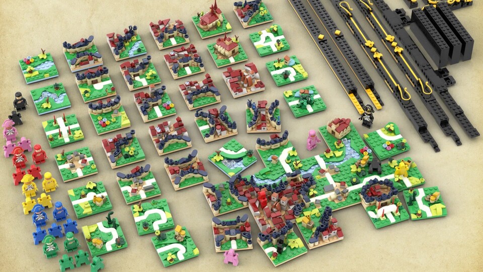 Spielfiguren, Landschaftskärtchen und Bilderrahmen - das steckt alles im Lego-Set von Thomas Maguer. Bildquelle: Lego Ideas