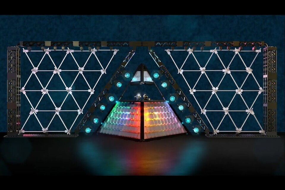 So sah die Daft-Punk-Pyramide zum Start der Lego-Ideas-Kampagne 2024 aus.