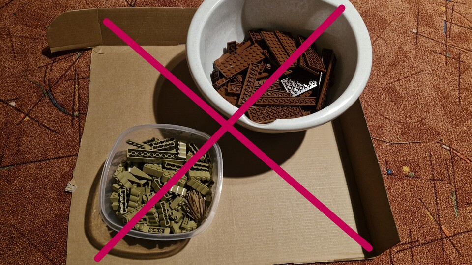 Teile in Schalen sortieren (uncool)