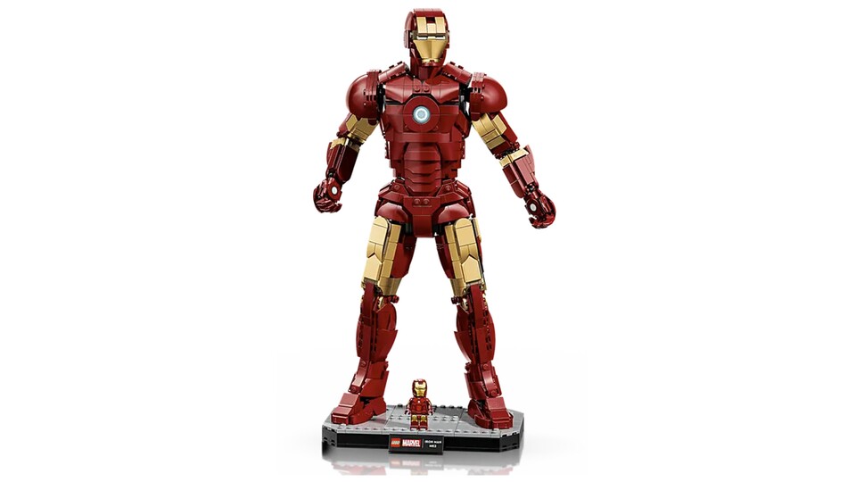 Marvel kommt mit einem beweglichen Iron-Man-Nachbau um die Ecke. Bildquelle: Lego