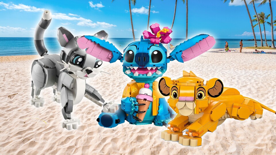 Süße Katzenartige Tiere und... was auch immer Stitch ist. Die niedlichen LEGO-Modelle machen große Augen!