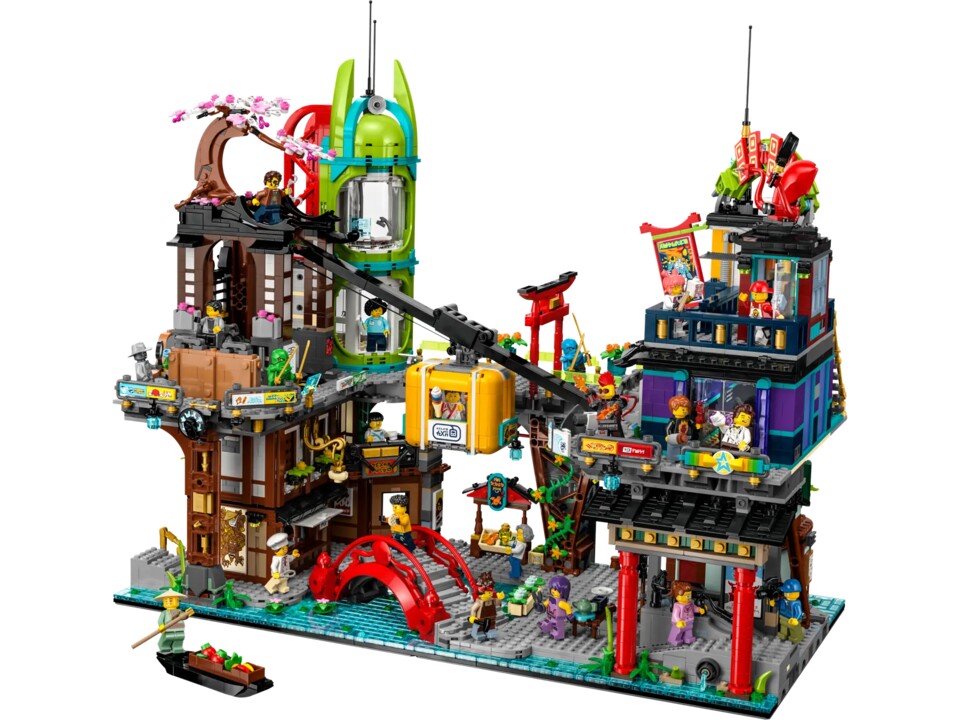 Nicht nur auf dem Schlachtfeld, sondern auch in der Marktregion von Ninjago-City geht es actionreich zu.