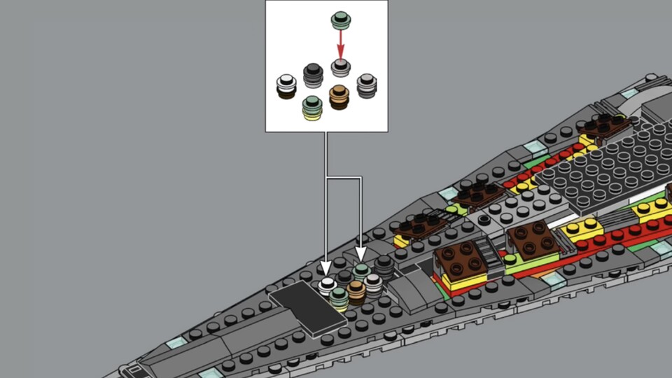 Im Lego-Set 75356 Executor Super Star Destroyer stecken all die Charaktere aus der Brücken-Szene mit Darth Vader im Mikro-Format.