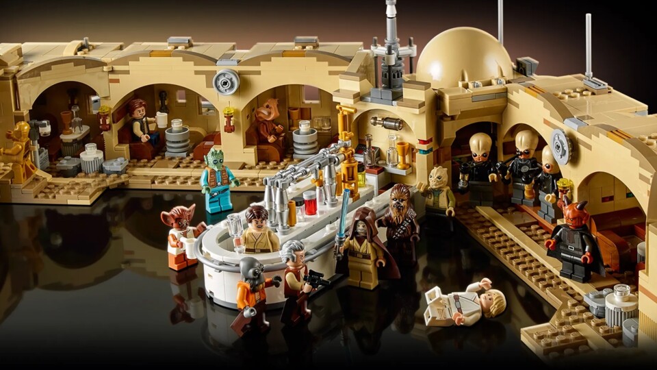 Die Mos Eisley Cantina kommt mit 21 Minifiguren, um damit die Cantina zu bevölkern, einige davon exklusiv in diesem Set.