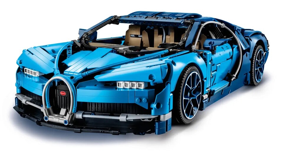 Beim Bugatti Chiron hat Lego sogar den Innenraum nachgebildet. (Quelle: Lego)
