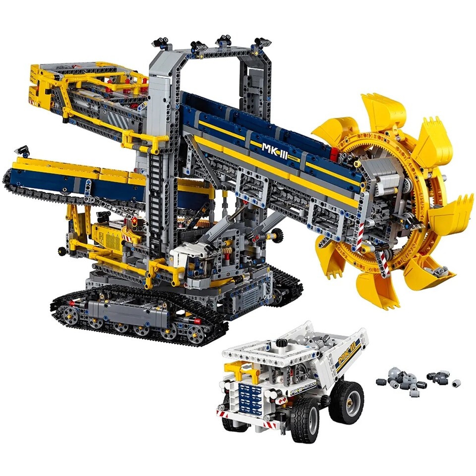 Der Lego Technic Schaufelradbagger lässt sich auch zu einer Aufbrereitungsanlage umbauen. (Quelle: Lego)
