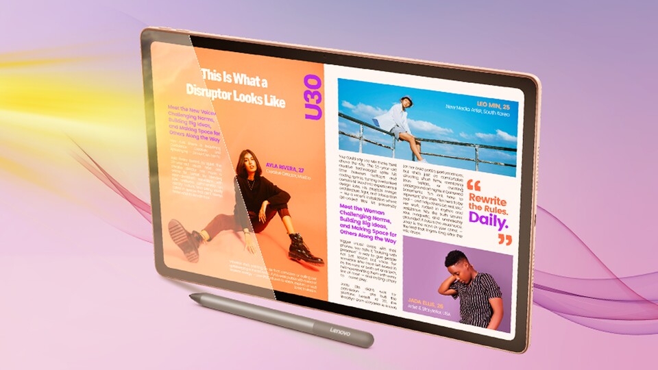 Immer gut einen Stift inklusive zu haben, aber das Idea Tab Plus selbst kann auch ordentlich punkten!