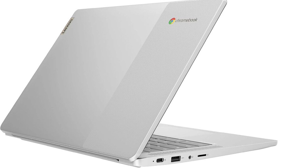 Im Angebot ist das Lenovo Ideapad Slim 3 zwar nur in der blauen Farbvariante, ansonsten tut sich optisch und technisch aber nichts - auch bei den Anschlüssen, wie hier zu sehen.