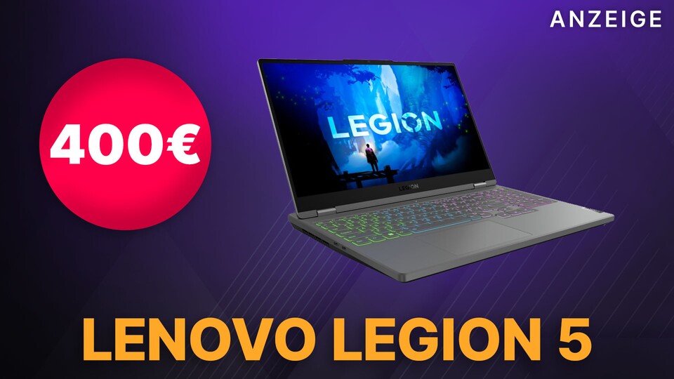 400€ günstiger als UVP, fast 300€ günstiger als der nächste Anbieter: Der Lenovo Legion 5 bei Cyberport