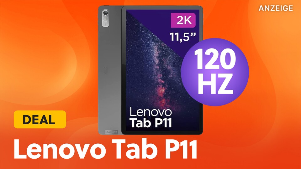 Ein echtes Ausnahme-Tablet: Das Lenovo Tab P11 verfügt trotz seines geringen Preises über ein blitzschnelles 2K-Display mit 120Hz.