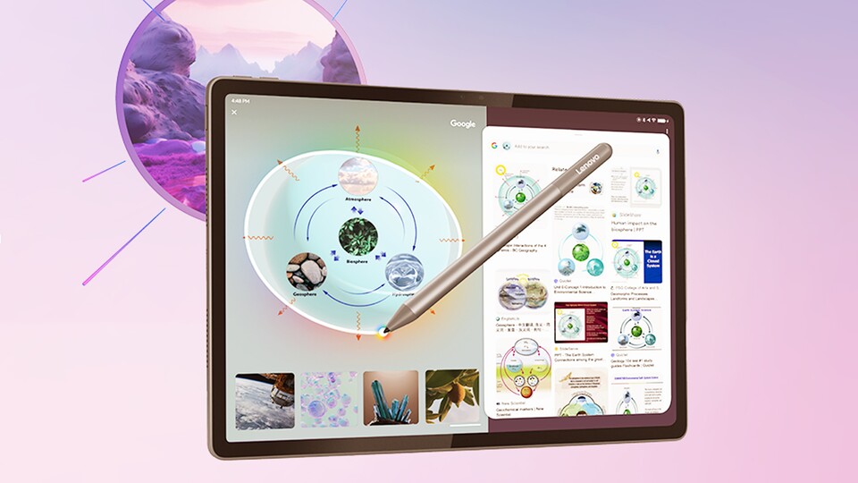 Das Lenovo Tab Plus kommt mit einem Lenovo Pen.