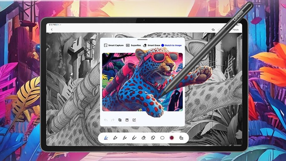 Dank des Snapdragon 8 Gen 3 Prozessors ist das Lenovo Tablet ideal für anspruchsvolles Gaming und Multitasking geeignet.