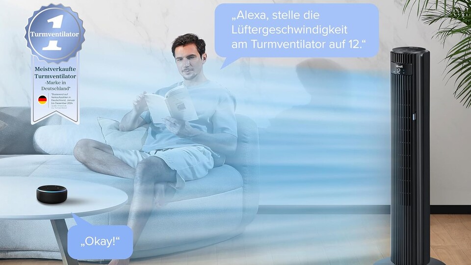 Dank unkomplizierter Smart-Home-Integration könnt ihr den Kühlturm auch ganz entspannt per Smartphone oder Sprachsteuerung bedienen.