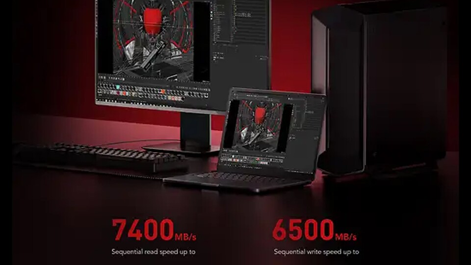 7.400 MBs Schreib- und 6.500 MBs Lesegeschwindigkeit sind sehr ordentliche Werte. PCIe 5.0 könnte noch schneller, in Spielen merkt ihr davon aber quasi nichts.