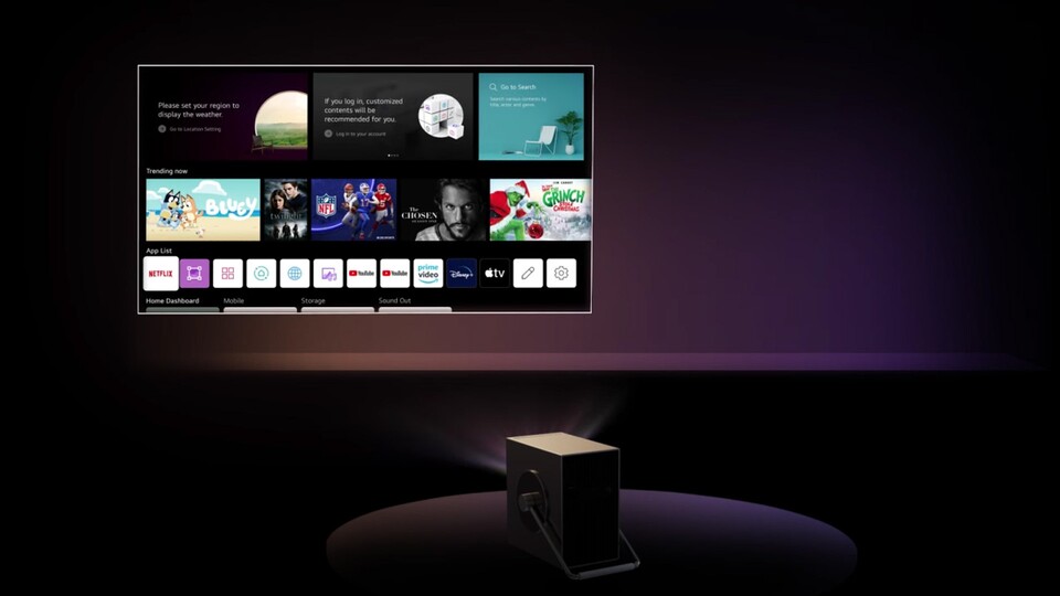 Dank der integrierten Smart-TV und Screenshare Funktionen könnt ihr bequem gucken was ihr wollt.