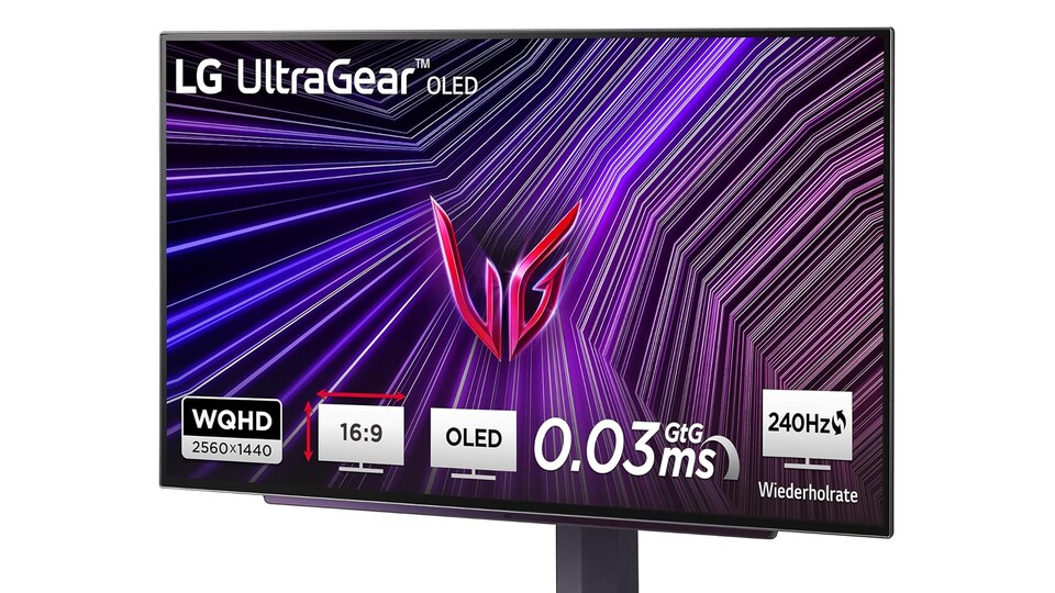 Der OLED-Monitor von LG liefert euch wunderbar geschmeidiges Gameplay mit 240 Hz und 0,03 ms Reaktionszeit.