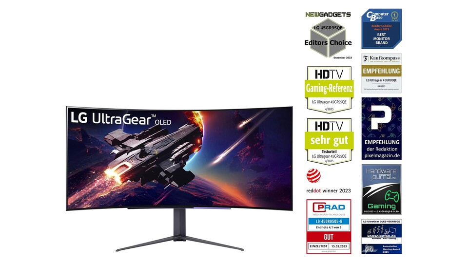 Ein Liebling bei der Fachpresse: Der LG UltraGear OLED-Monitor kann sich vor Awards kaum retten!