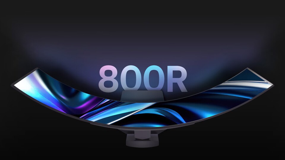 Dank des starken Krümmungsverhältnis von 800R braucht ihr quasi keine VR-Brille mehr!