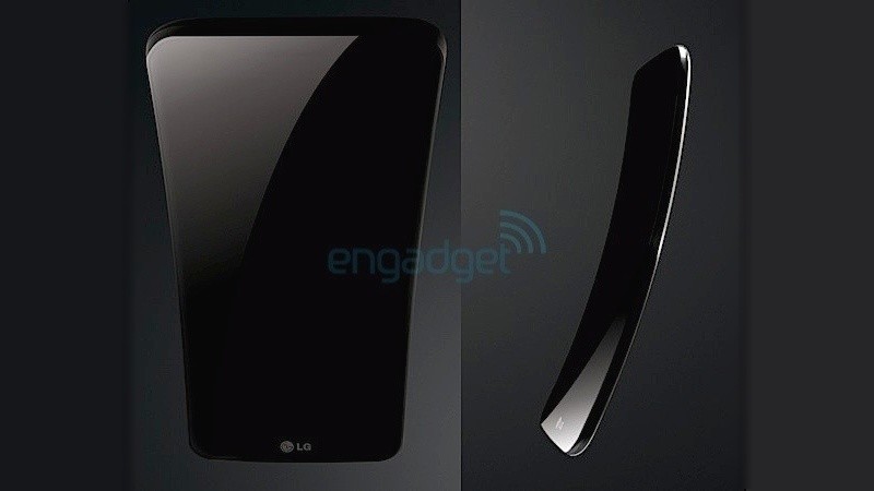 Ein erstes Bild des LG G Flex mit gebogenem Bildschirm (Bildquelle: Engadget)