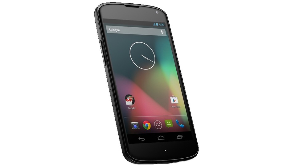 Das Google Nexus 4 bietet ein unverändertes Android und ein HD-ready-Display mit 320 dpi.