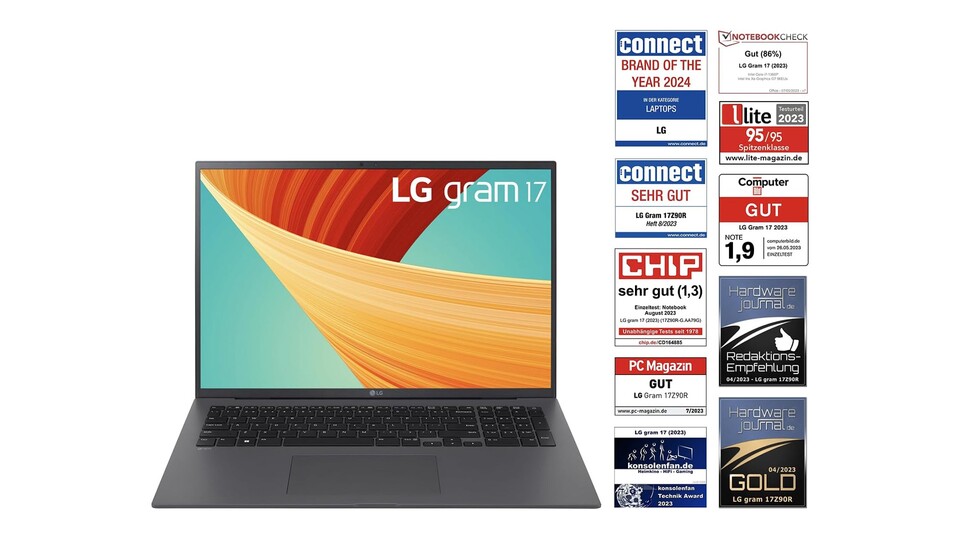 Überragende Rezensionen: Auch bei der Fachpresse kommt das LG gram 17 mehr als hervorragend weg!