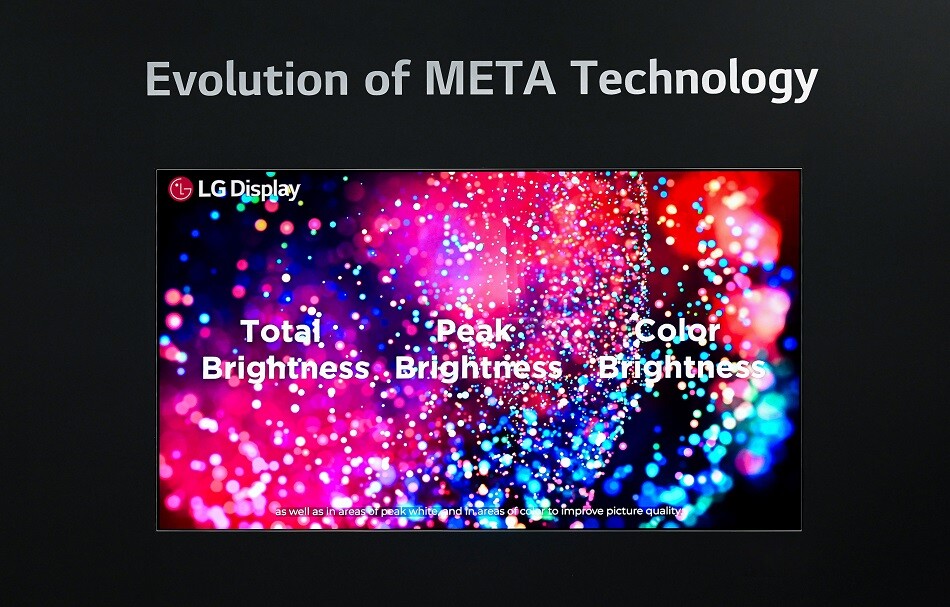LG Display wirbt mit gesteigerter Helligkeit. Farbkraft dürfte zukünftig jedoch das größere Problem sein.