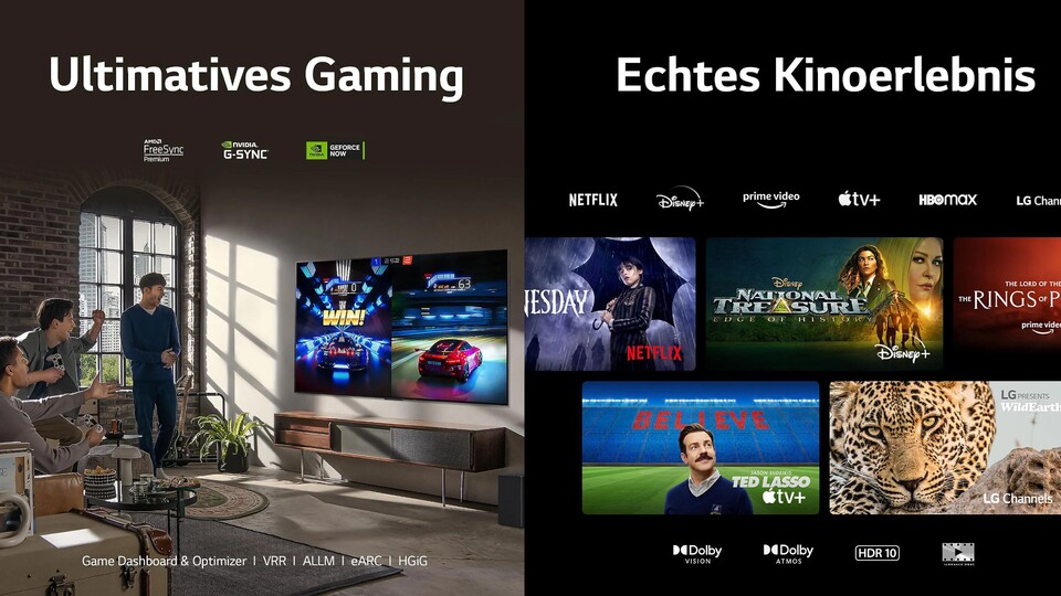 Ob Binge-Streaming mit Netflix + Co. oder eine gepflegten Gaming-Session. Mit dem LG OLED B3 habt ihr einen exzellenten TV dafür!