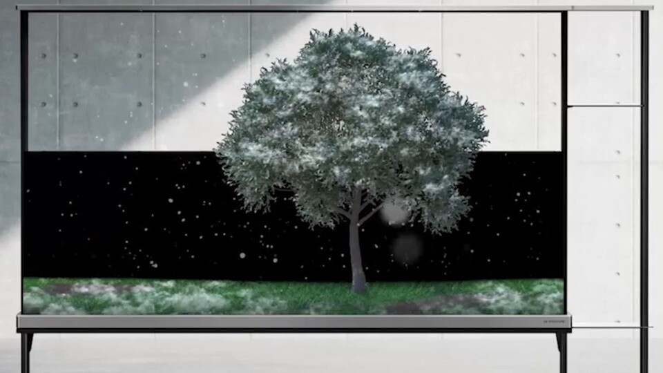 Unterschiedliche Designs können ausgewählt werden, die in dem durchsichtigen Panel angezeigt werden. Bild: LG.