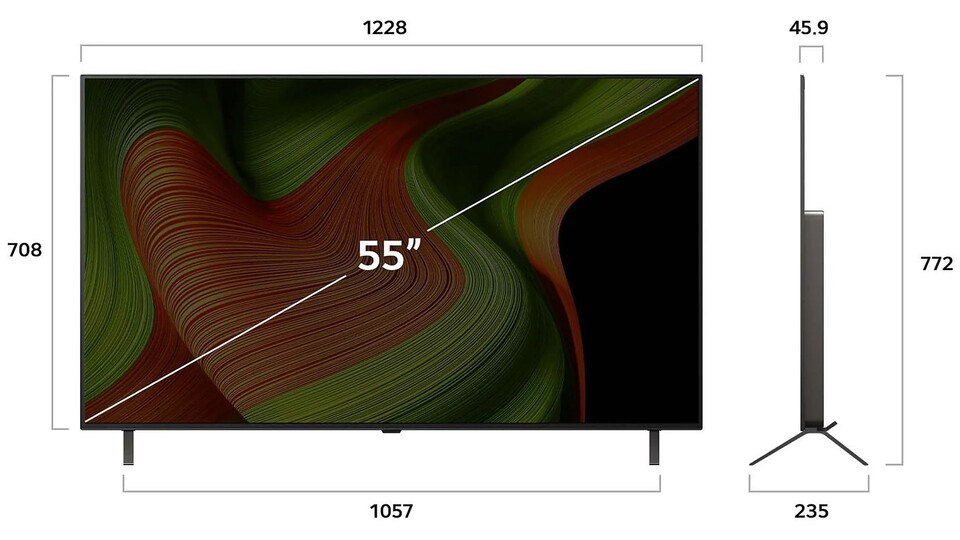 Schlankes Design trifft brillante Technik – der LG OLED B5 fügt sich nahtlos in jedes Wohnzimmer ein.