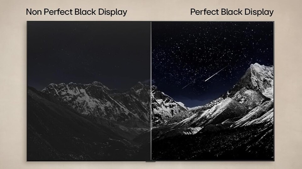 Perfektes Schwarz ist kein Marketing-Gag: Hier seht ihr den Unterschied zwischen leuchtenden Farben und absoluter Dunkelheit, wie ihn nur ein OLED-Panel schafft.