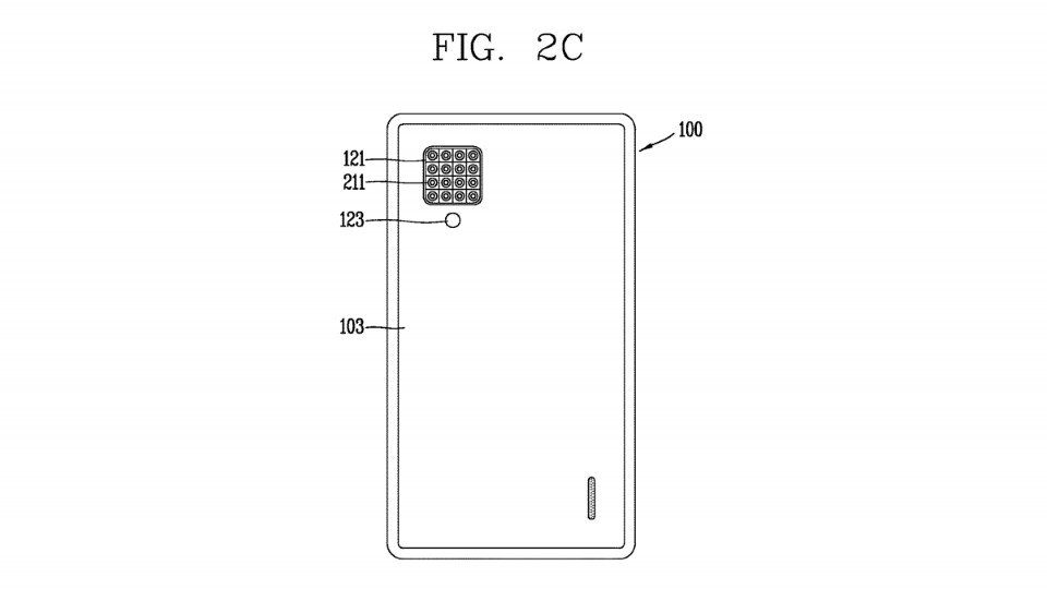 LG hat ein Patent auf eine mobile Kamera mit 16 Linsen erhalten. (Bildquelle: USPTO)