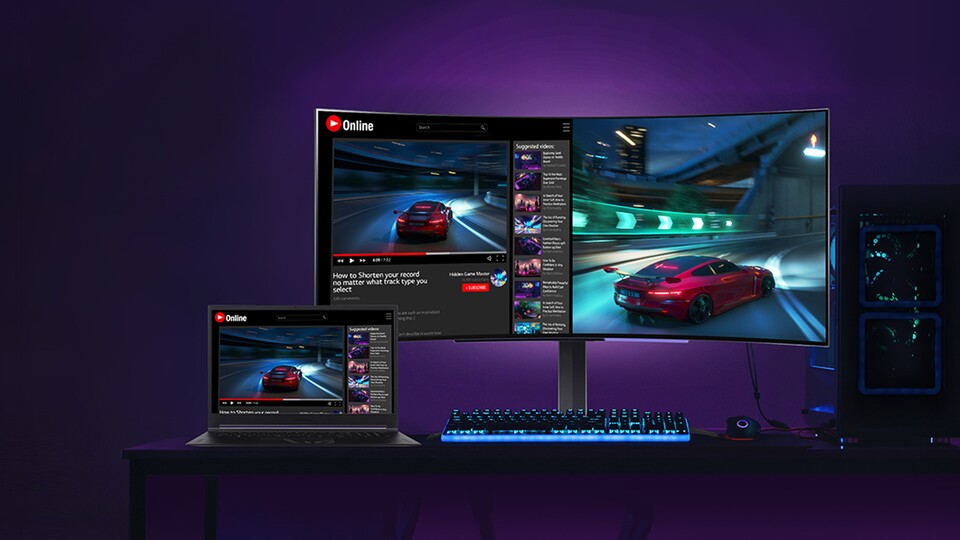 Ganze 45 Zoll bei einem 21:9-Seitenverhältnis: Mit diesem Monitor auf dem Schreibtisch macht Gaming direkt noch mehr Spaß!