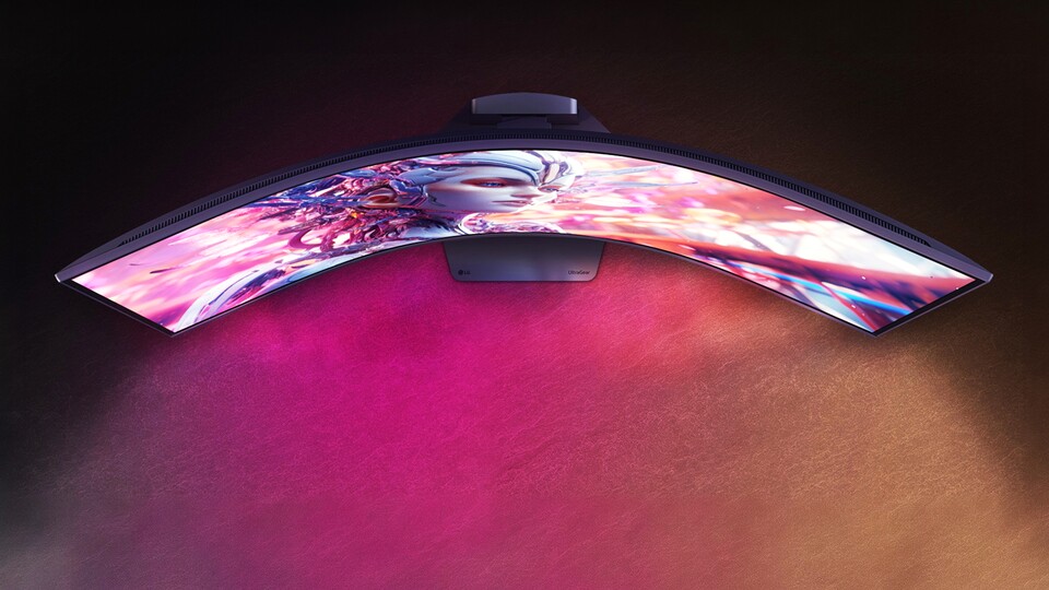 Setzt ihr euch einen gesunden Meter von eurem Monitor weg, dann ist jeder Teil dieses Displays genau gleich weit von euren Augen entfernt – kein Blinzeln mehr nötig.