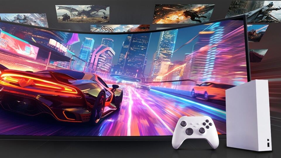 Natürlich könnt ihr diesen Riesen-Monitor auch wie euren Fernseher für eure Konsole nutzen.