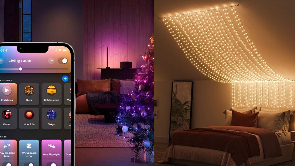 Magie in jedem Lichtpunkt: Die Philips Hue Festavia mit 250 einzeln einstellbaren LEDs verwandelt euer Zuhause in ein Lichtermeer!