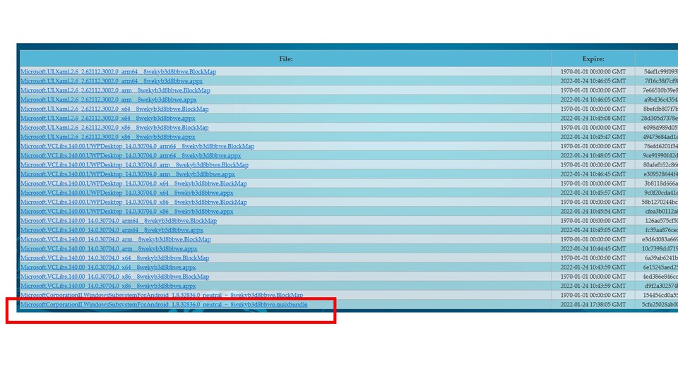 Klickt auf den Link, der auf .msixbundle endet.